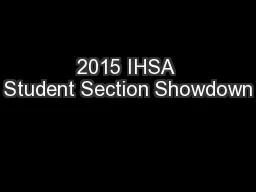 2015 IHSA Student Section Showdown