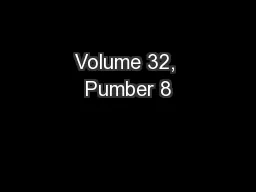 Volume 32, Pumber 8