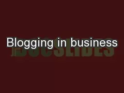 Blogging in business