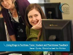 Using Blogs to Facilitate Tutor, Student and Practitioner F
