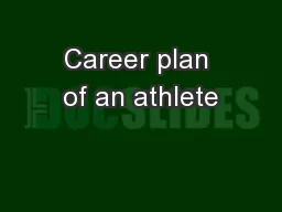 Career plan of an athlete