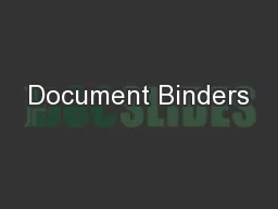 Document Binders
