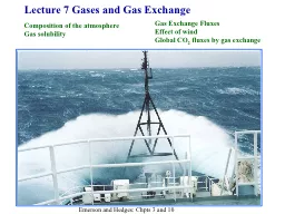 Lecture 7 Gases and Gas Exchange