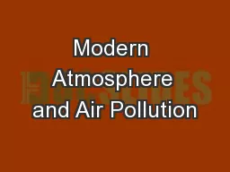 Modern Atmosphere and Air Pollution