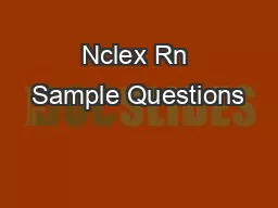 Nclex Rn Sample Questions