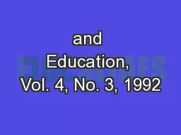 and Education, Vol. 4, No. 3, 1992