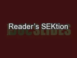Reader’s SEKtion