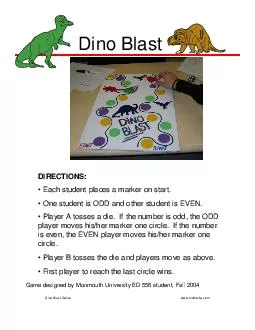 Dino Blast Game designed by M onmouth University ED  s