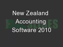 New Zealand Accounting Software 2010