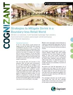 Strategies to Mitigate Shrink in a Boundary-less Retail World Shrink i