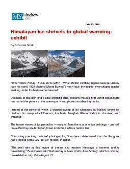 Himalayan ice shrivels in global warming: