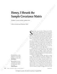 HRUNKTHEince the seminal work of Markowitz [1952],mean-variance optimi