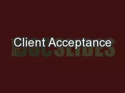 Client Acceptance