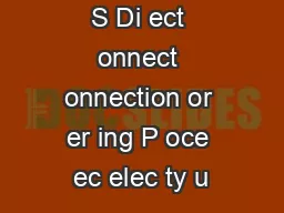 S Di ect onnect onnection or er ing P oce ec elec ty u