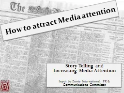 How to attract Media attention