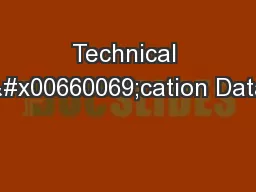 Technical Speci�cation Datasheet