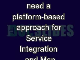 Why you need a platform-based approach for Service Integration and Man