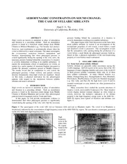AERODYNAMIC CONSTRAINTS ON SOUND CHANGE:THE CASE OF SYLLABIC SIBILANTS