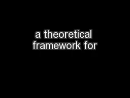 a theoretical framework for