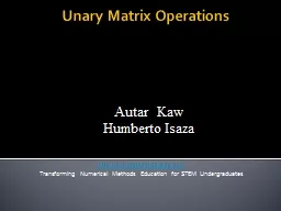 Unary Matrix Operations
