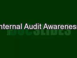 Internal Audit Awareness