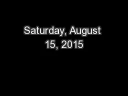 Saturday, August 15, 2015