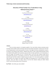 Wind energy resource assessment and forecastingSideband Energy Ratio