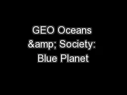 GEO Oceans & Society: Blue Planet