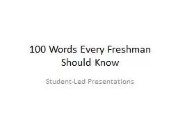 100 Words Every Freshman Should Know