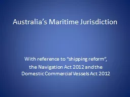Australia’s Maritime Jurisdiction