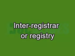 Inter-registrar or registry