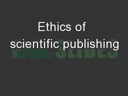 Ethics of scientific publishing