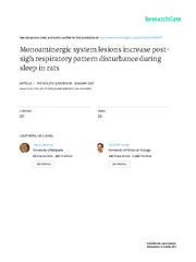 Monoaminergicsystemlesionsincreasepost-sighrespiratorypatterndisturban