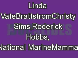 Linda VateBrattstromChristy Sims,Roderick Hobbs, National MarineMammal