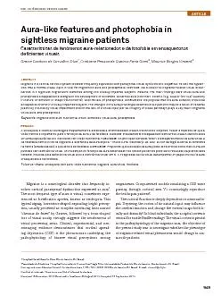 Aura-like features and photophobia in sightless migraine patientsCarac