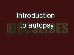 Introduction to autopsy