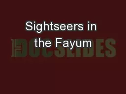 Sightseers in the Fayum
