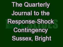 The Quarterly Journal to the Response-Shock Contingency Sussex, Bright