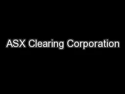 ASX Clearing Corporation