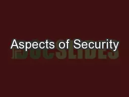 Aspects of Security