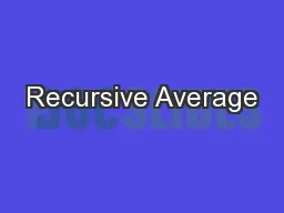 Recursive Average