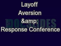 Layoff Aversion & Response Conference
