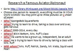 Research a Famous Aviator/Astronaut