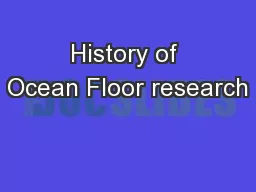History of Ocean Floor research