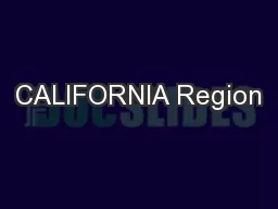 CALIFORNIA Region