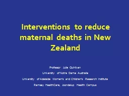Interventions to reduce maternal deaths in New Zealand