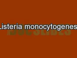 Listeria monocytogenes: