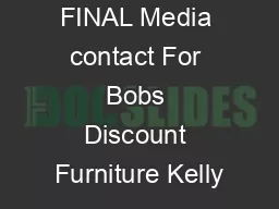 FINAL Media contact For Bobs Discount Furniture Kelly