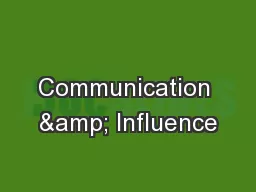 Communication & Influence