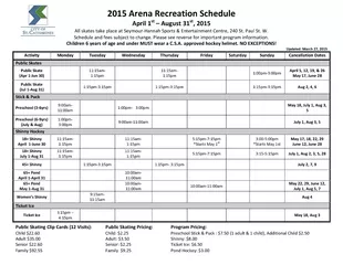 Arena Recreation Schedul